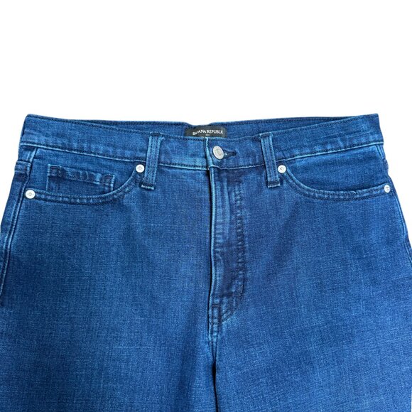 EUC Women's BANANA REPUBLIC Wide-Leg Crop Jean Dark Wash‎ | Size 31/12 - Picture 4 of 8